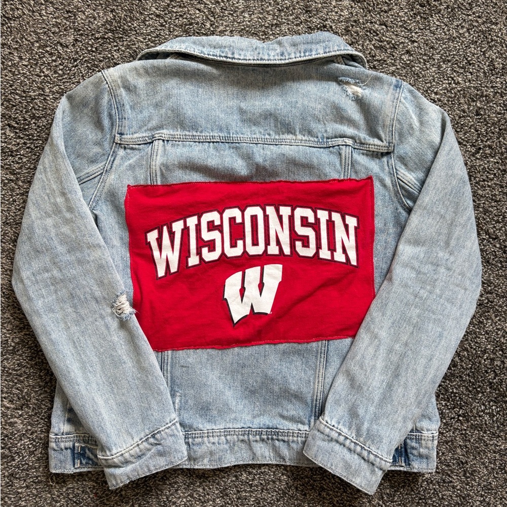 Denim Jacket With Wisconsin Patch - image 1